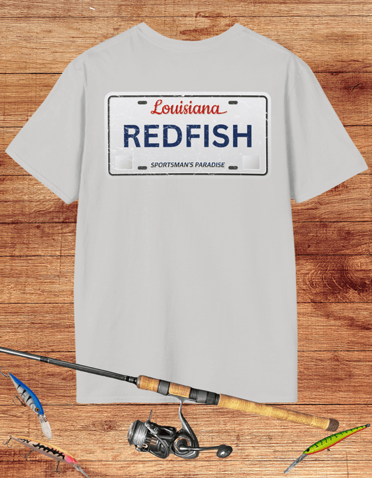 Louisiana Redfish License Plate Tee