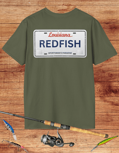 Louisiana Redfish License Plate Tee