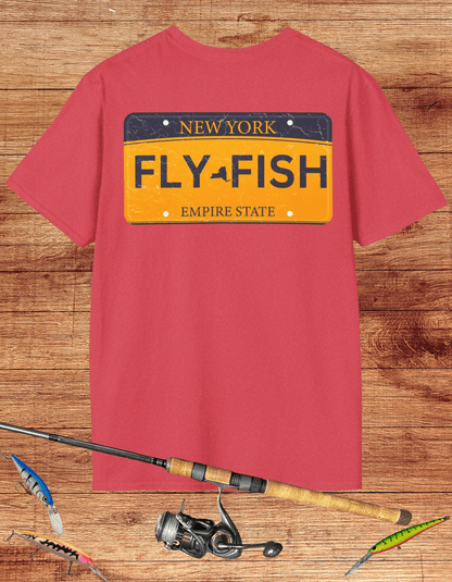 New York Fly Fish License Plate Tee